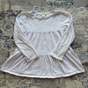 J.Crew Crewcuts Girls White Long Sleeve Peplum Top - XS